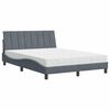 vidaXL Lit avec matelas Hanko gris fonc&eacute; 120x200 cm velours