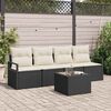vidaXL Ensemble de Canap&eacute;s avec coussin 5 pcs Noir et Cr&egrave;me polyrotin
