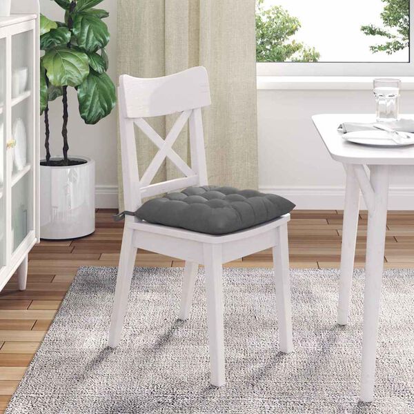 vidaXL Coussins de si&egrave;ge 4 pcs Gris fonc&eacute; 40 x 40 x 6 cm Microfibre