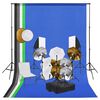 vidaXL Kit de studio photo avec lampes toile de fond et r&eacute;flecteur
