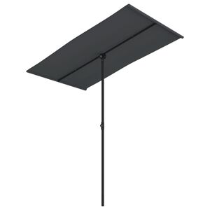 vidaXL Parasol de jardin avec m&acirc;t en aluminium 180x110 cm Noir