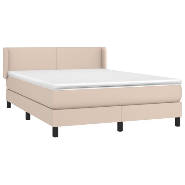 vidaXL Sommier &agrave; lattes de lit avec matelas Cappuccino 140x200 cm