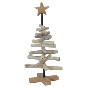 vidaXL Sapin de No&euml;l Marron 60 cm Bois de teck massif