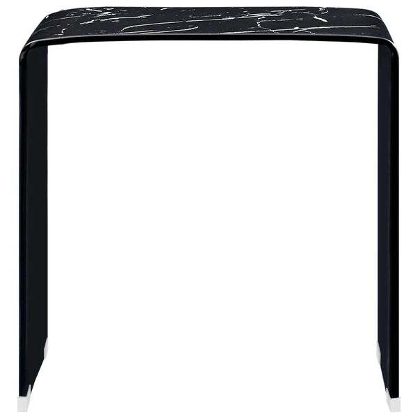 vidaXL Table basse Noir Marbre 50x50x45 cm Verre tremp&eacute;