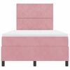 vidaXL Lit &agrave; ressort LED avec matelas Rose 120 x 200 cm tissu