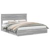 vidaXL Lit de Rangement Gris Sonoma 200 x 200 cm Bois d'ing&eacute;nierie