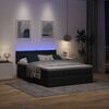 vidaXL Lit ottoman avec matelas et LED noir 140x200 cm tissu
