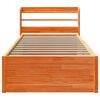 vidaXL Cadre de lit avec t&ecirc;te de lit cire marron 75x190 cm bois de pin