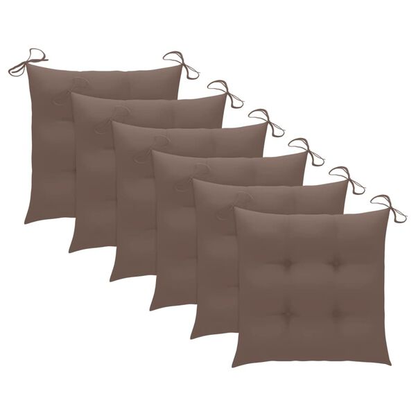 vidaXL Chaises &agrave; manger d'ext&eacute;rieur lot de 6 et coussins Acacia massif