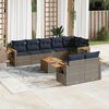 vidaXL Salon de jardin 9 pcs avec coussins gris r&eacute;sine tress&eacute;e