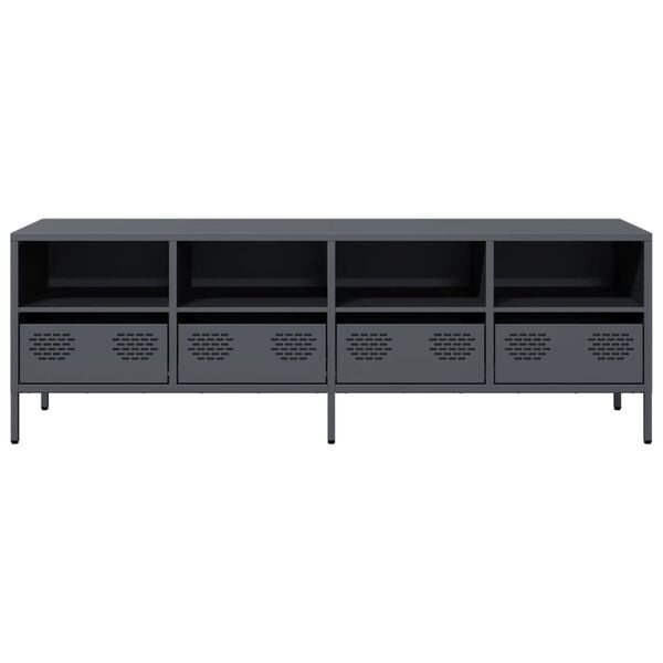 vidaXL Meuble TV anthracite 135x39x43,5 cm acier lamin&eacute; &agrave; froid