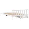 vidaXL Cadre de lit sans matelas blanc 135x190 cm bois de pin massif