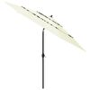 vidaXL Parasol de jardin &agrave; 3 niveaux avec m&acirc;t en aluminium sable 3 m