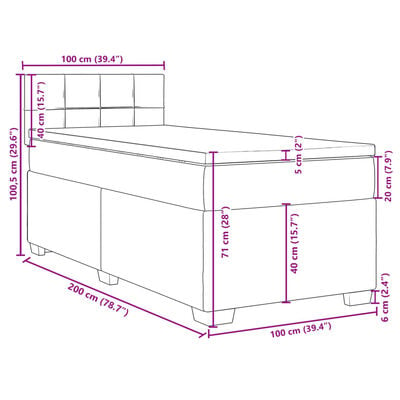 vidaXL Sommier à lattes de lit avec matelas Vert foncé 100x200 cm