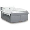 vidaXL Sommier &agrave; lattes de lit avec matelas Gris clair 160x200cm Tissu