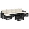 vidaXL Ensemble de canap&eacute; de jardin 8 pc Noir et blanc cr&egrave;me polyrotin