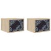 vidaXL Cabinet de chevet mural DOKKUM 2 pc Ch&ecirc;ne Sonoma