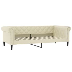 vidaXL Lit de jour sans matelas cr&egrave;me 80x200 cm similicuir