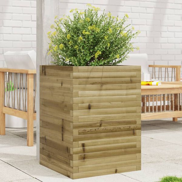 vidaXL Jardini&egrave;re 50x50x68,5 cm bois de pin impr&eacute;gn&eacute;