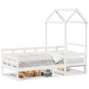 vidaXL Lit de jour avec toit sans matelas blanc 80x200 cm bois massif