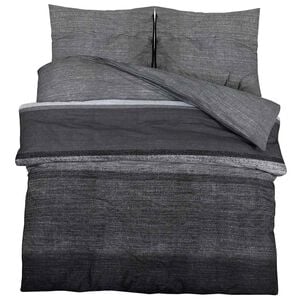 vidaXL Ensemble de housse de couette gris fonc&eacute; et noir 260x220 cm coton