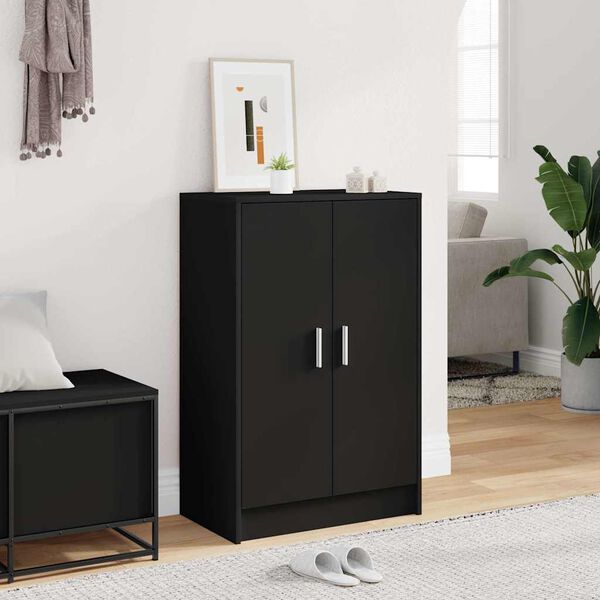 vidaXL Armoire &agrave; chaussures Noir 60x35x92 cm Bois d&rsquo;ing&eacute;nierie