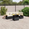 vidaXL Salon de jardin 6 pcs avec coussins noir r&eacute;sine tress&eacute;e