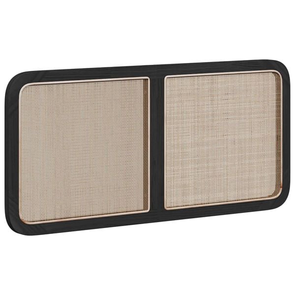 vidaXL T&ecirc;te de lit avec t&ecirc;te de lit Noir 120 x 55 x 3 cm Rotin