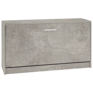 vidaXL Banc &agrave; chaussures Gris b&eacute;ton 80x24x45 cm Bois d'ing&eacute;nierie