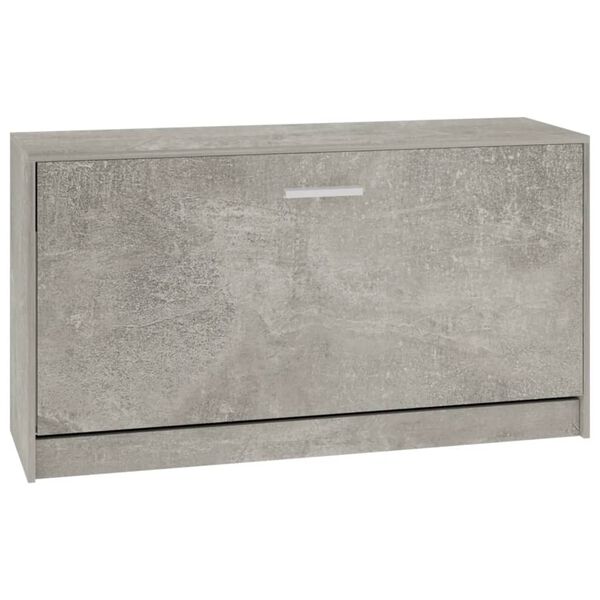 vidaXL Banc &agrave; chaussures Gris b&eacute;ton 80x24x45 cm Bois d'ing&eacute;nierie