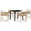 vidaXL Ensemble de salle &agrave; manger pour jardin 5 pc Beige polyrotin