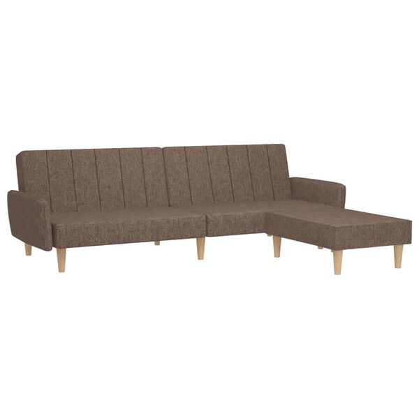 vidaXL Canap&eacute;-lit &agrave; 2 places avec repose-pied Taupe Tissu