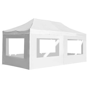 vidaXL Tente de r&eacute;ception pliable avec parois Aluminium 6 x 3 m Blanc