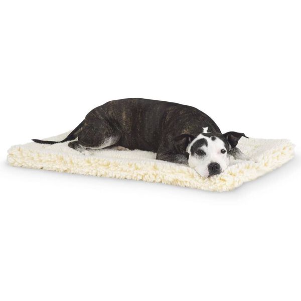 HuggleHounds Tapis pour chiens Polaire L Blanc laine