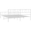 vidaXL Cadre de lit m&eacute;tal sans matelas et pied de lit blanc 180x200 cm
