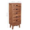 vidaXL Buffet avec 5 tiroirs 40x30x100 cm Bois de teck massif