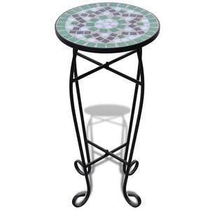 vidaXL Table d'appoint Mosa&iuml;que Vert et blanc
