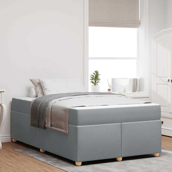 vidaXL Cadre de lit avec matelas Gris clair 120 x 200 cm tissu