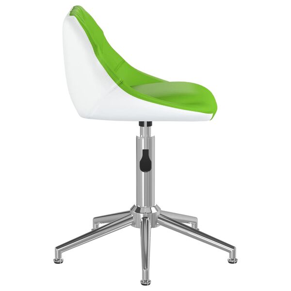 vidaXL Chaise de bureau pivotante Vert et blanc Similicuir