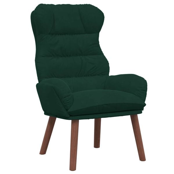 vidaXL fauteuil Vert fonc&eacute; 69 x 74 x 93 cm Velours
