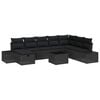 vidaXL Ensemble de canap&eacute; de jardin 9 pc Noir polyrotin