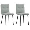 vidaXL Chaises &agrave; manger lot de 2 Gris clair Velours