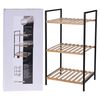 Bathroom Solutions Support de rangement et 3 &eacute;tag&egrave;res Bambou et acier