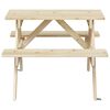 vidaXL Table de pique-nique pour 4 enfants avec trou de parasol sapin