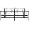 vidaXL Cadre de lit m&eacute;tal sans matelas avec pied de lit noir 200x200cm