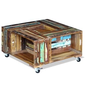 vidaXL Table basse Bois de r&eacute;cup&eacute;ration massif 70x70x35 cm