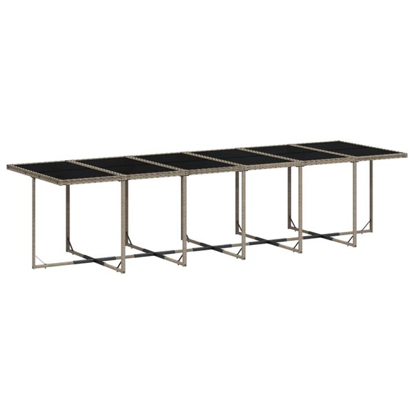 vidaXL Ensemble &agrave; manger de jardin coussins 13 pcs gris r&eacute;sine tress&eacute;e