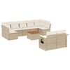 vidaXL Salon de jardin avec coussins 10 pcs beige r&eacute;sine tress&eacute;e