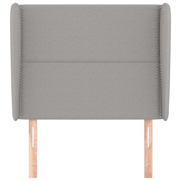 vidaXL T&ecirc;te de lit avec oreilles Gris clair 103x23x118/128 cm Tissu