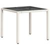 vidaXL Ensemble &agrave; manger de jardin et coussins 5 pcs blanc rotin verre